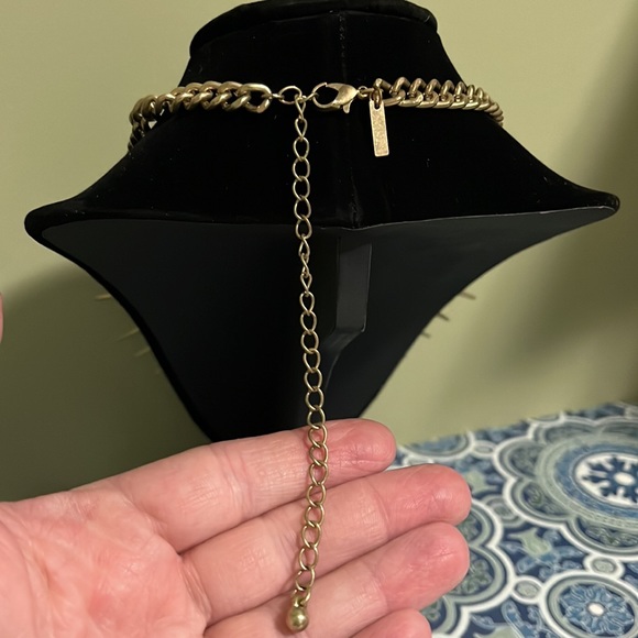 VTG Cookie Lee Gold Tone Necklace with Clear Crystals, Gold Spikes - Picture 5 of 9